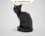 Papercraft cat in 3D origami