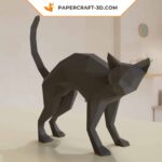 Papercraft gato para Halloween em origami 3D