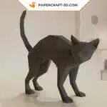 Papercraft Katze für Halloween als 3D-Origami, Ansicht 2