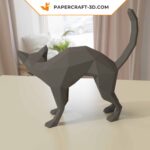 Papercraft gato para Halloween em origami 3D
