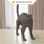 Papercraft gato para Halloween em origami 3D