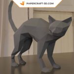 Papercraft gato para Halloween em origami 3D