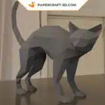 Papercraft Katze für Halloween als 3D-Origami, Ansicht 6
