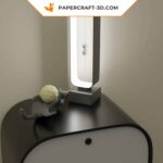 Papercraft lazy cat in 3D origami