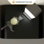 Papercraft chat paresseux en origami papier 3D, weergave 8
