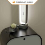 Papercraft lazy cat in 3D origami