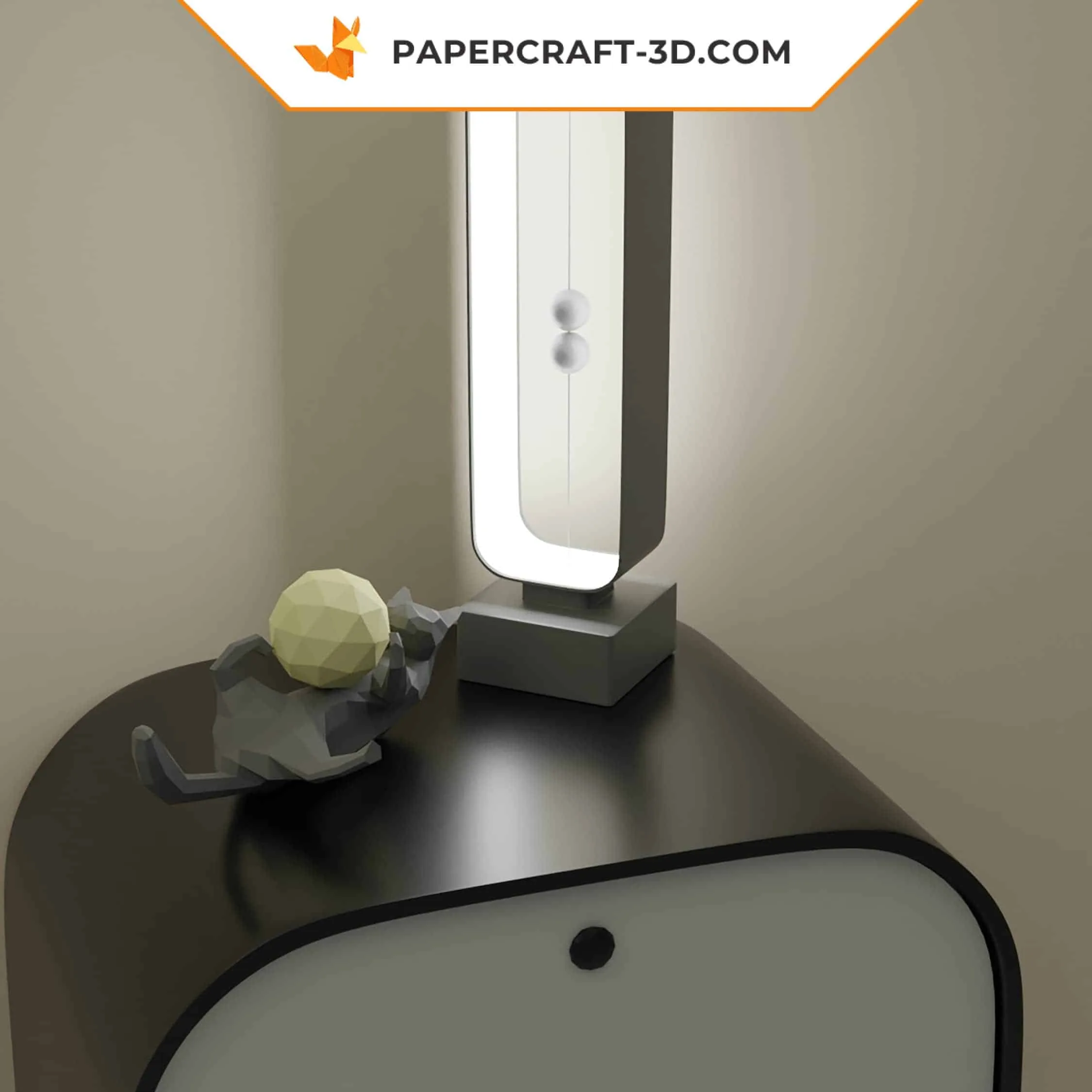 Papercraft chat paresseux en origami papier 3D, weergave 9