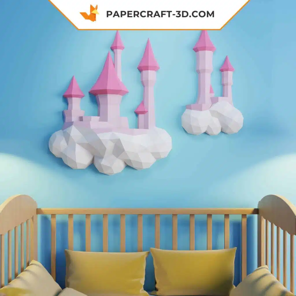Papercraft Wolkenschloss als Origami