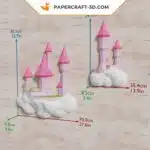 Papercraft Château dans les Nuages origami papier 3D DIY, weergave 5