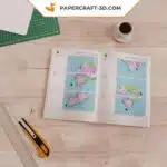 Papercraft Château dans les Nuages origami papier 3D DIY, weergave 6