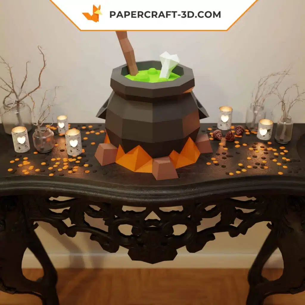 Papercraft Hexenkessel als 3D-Origami