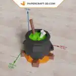 Papercraft chaudron de sorcière origami papier 3D DIY pour décoration Halloween, weergave 4