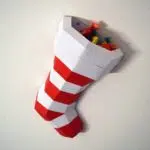 Papercraft chaussette de Noël en origami 3D