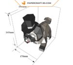 Papercraft chien carlin mignon en origami 3D