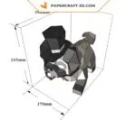 Papercraft chien carlin mignon en origami 3D, weergave 8