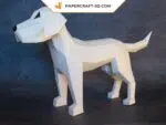 Papercraft chien en origami papier 3D, modèle téléchargeable DIY, weergave 4
