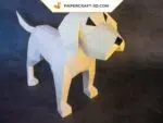 Papercraft chien en origami papier 3D, modèle téléchargeable DIY, weergave 6