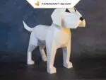 Papercraft chien en origami papier 3D, modèle téléchargeable DIY
