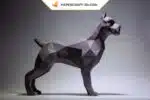 Papercraft chien pit bull origami papier 3D à monter soi-même, vue 2