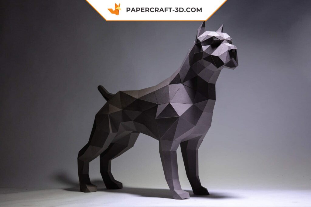 Papercraft chien Pit bull en origami
