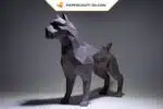 Papercraft chien pit bull origami papier 3D à monter soi-même, vue 4