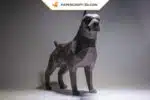 Papercraft chien pit bull origami papier 3D à monter soi-même, vue 5