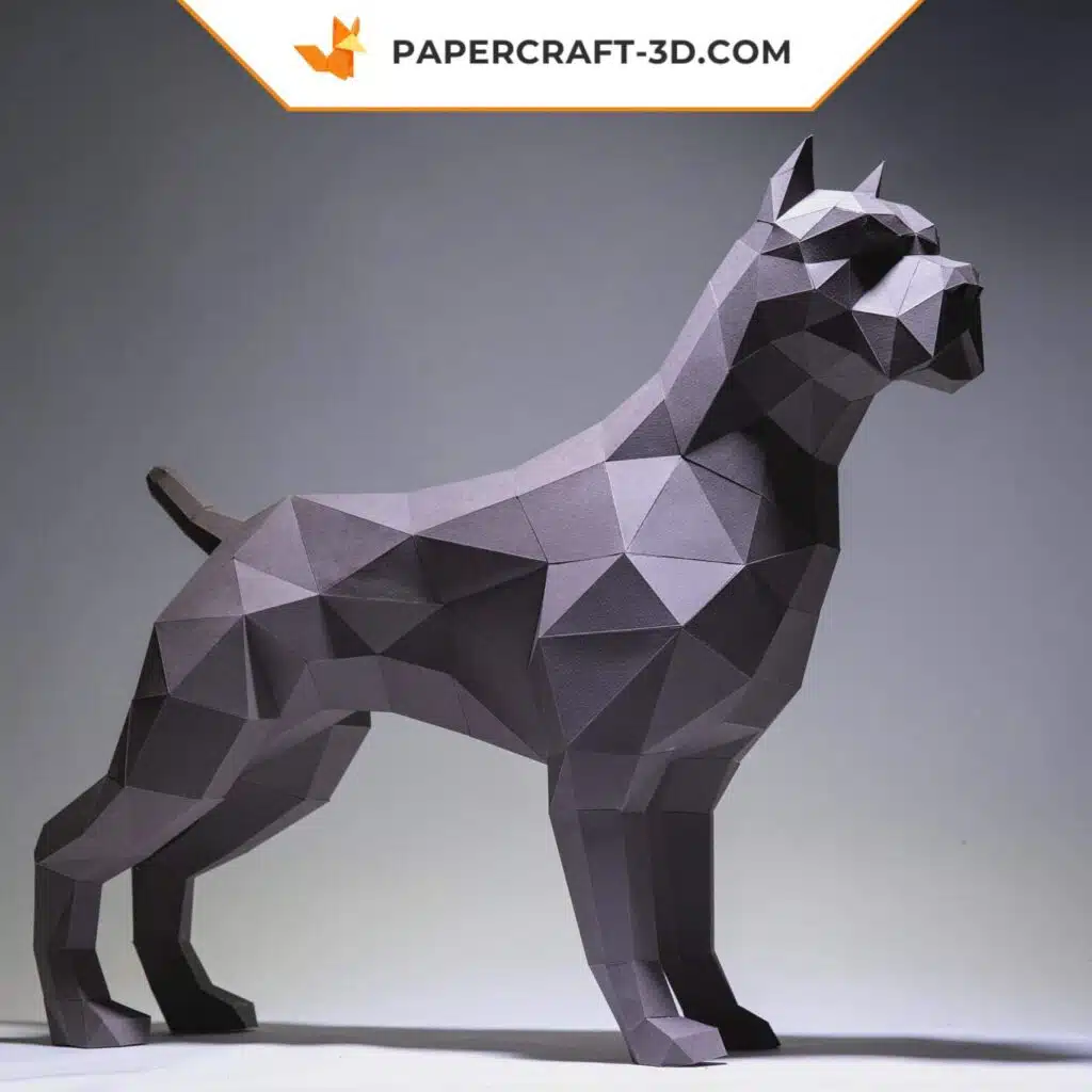 Papercraft perro Pit bull en origami