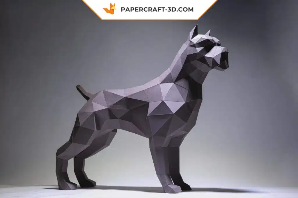 Papercraft chien Pit bull en origami