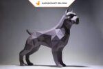 Papercraft chien Pit bull en origami