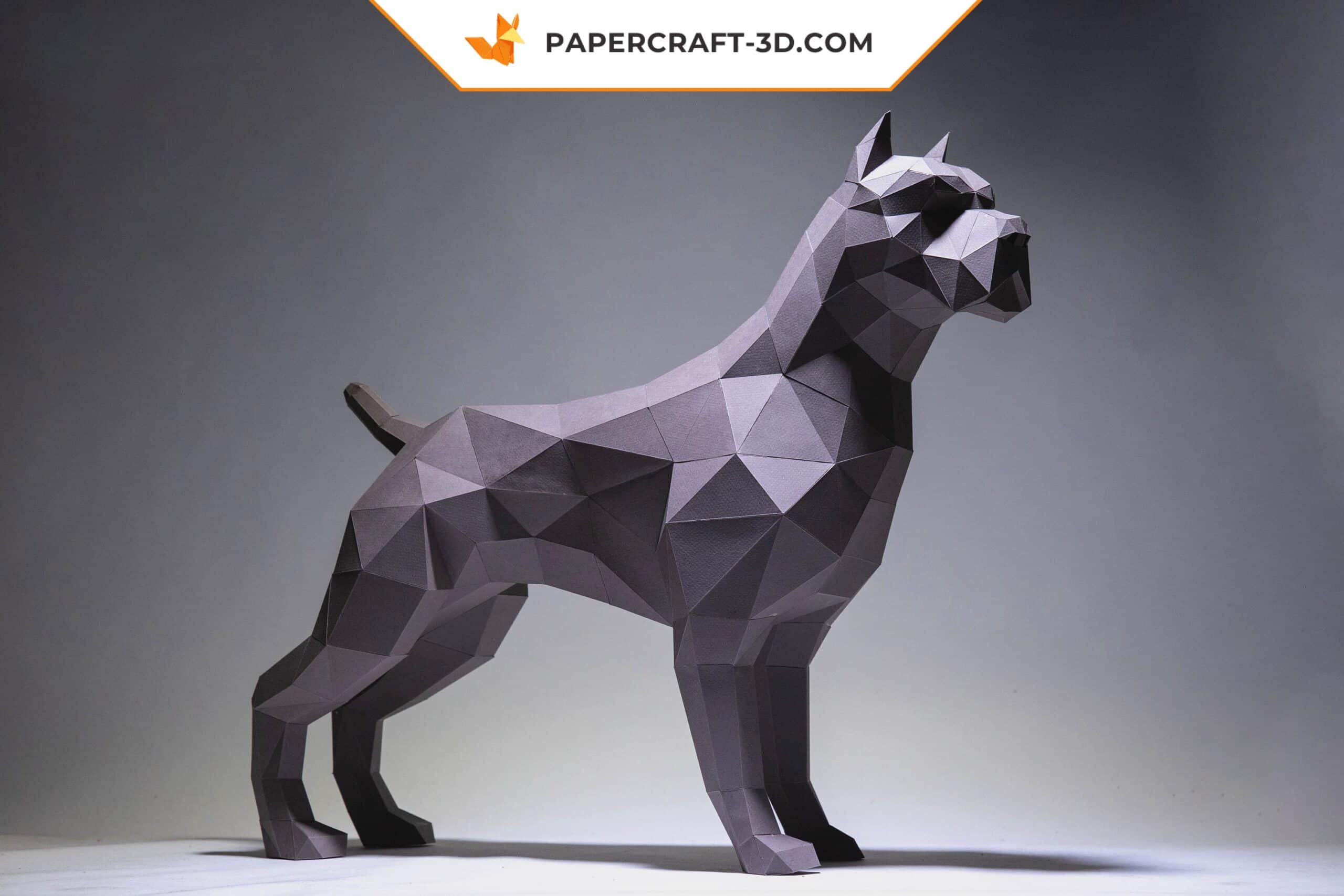 Papercraft pit bull dog in origami Papercraft pit bull dog in origami