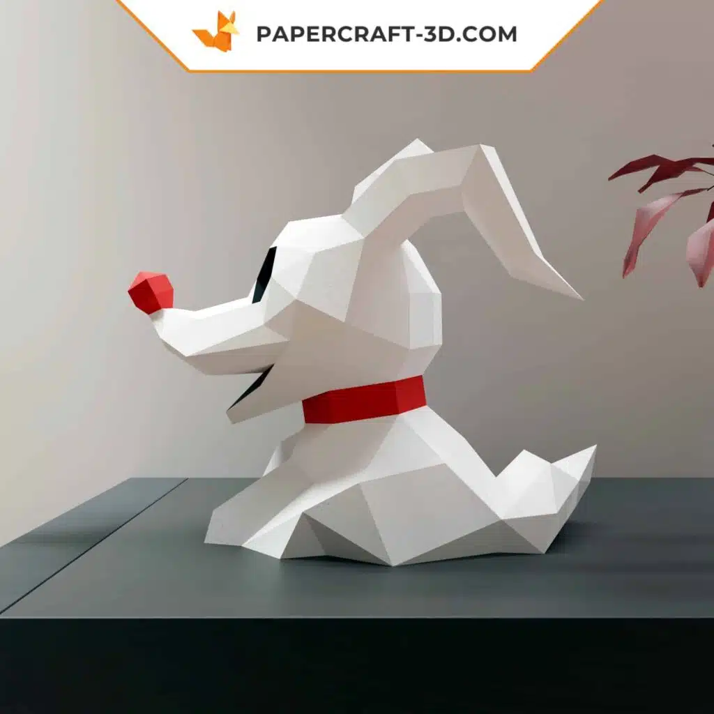 Papercraft Hund Zero Chibi als Origami, Ansicht 4