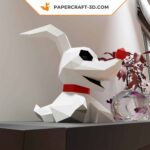 Papercraft chien Zero chibi en origami