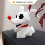 Papercraft chien Zero chibi en origami