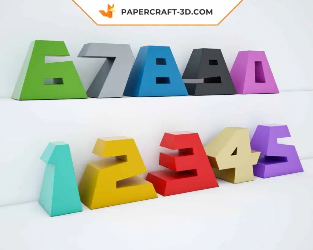 Papercraft de números en origami 3D Papercraft de números en origami 3D
