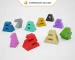 Papercraft chiffres en origami papier 3D pour décoration de fête, weergave 3