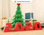Papercraft chiffres en origami papier 3D pour décoration de fête, weergave 5