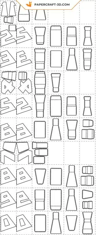 Papercraft chiffres en origami papier 3D pour décoration de fête, weergave 8