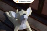 Papercraft chihuahua de yoga en origami 3D