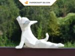 Papercraft chihuahua de yoga en origami 3D
