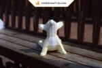 Papercraft chihuahua de yoga en origami 3D