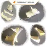 Papercraft chihuahua de yoga en origami 3D