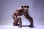 Papercraft de chimpanzé en origami 3D