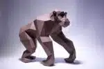 Papercraft de chimpanzé en origami 3D