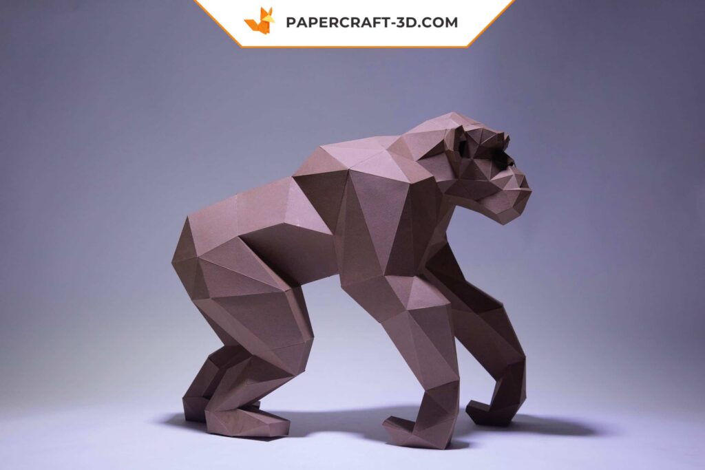 Chimp Craft Chimpanzé origami 3D – Modèle papercraft animal design