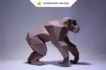 Papercraft de chimpanzé en origami 3D