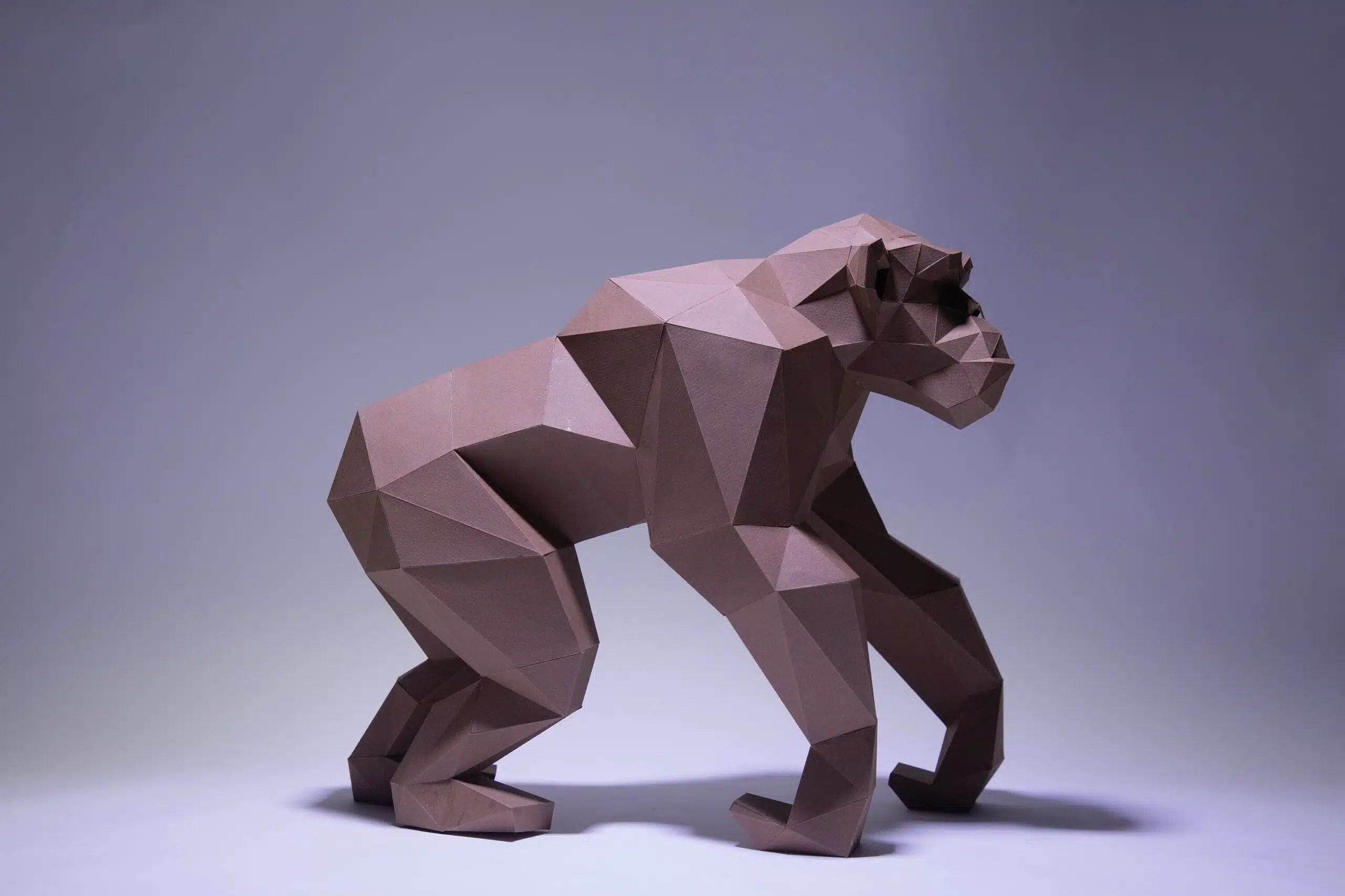 Papercraft Chimpanzé en origami papier 3D à télécharger