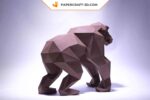 Papercraft chimpanzee in 3D origami