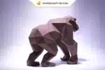 Papercraft de chimpanzé en origami 3D