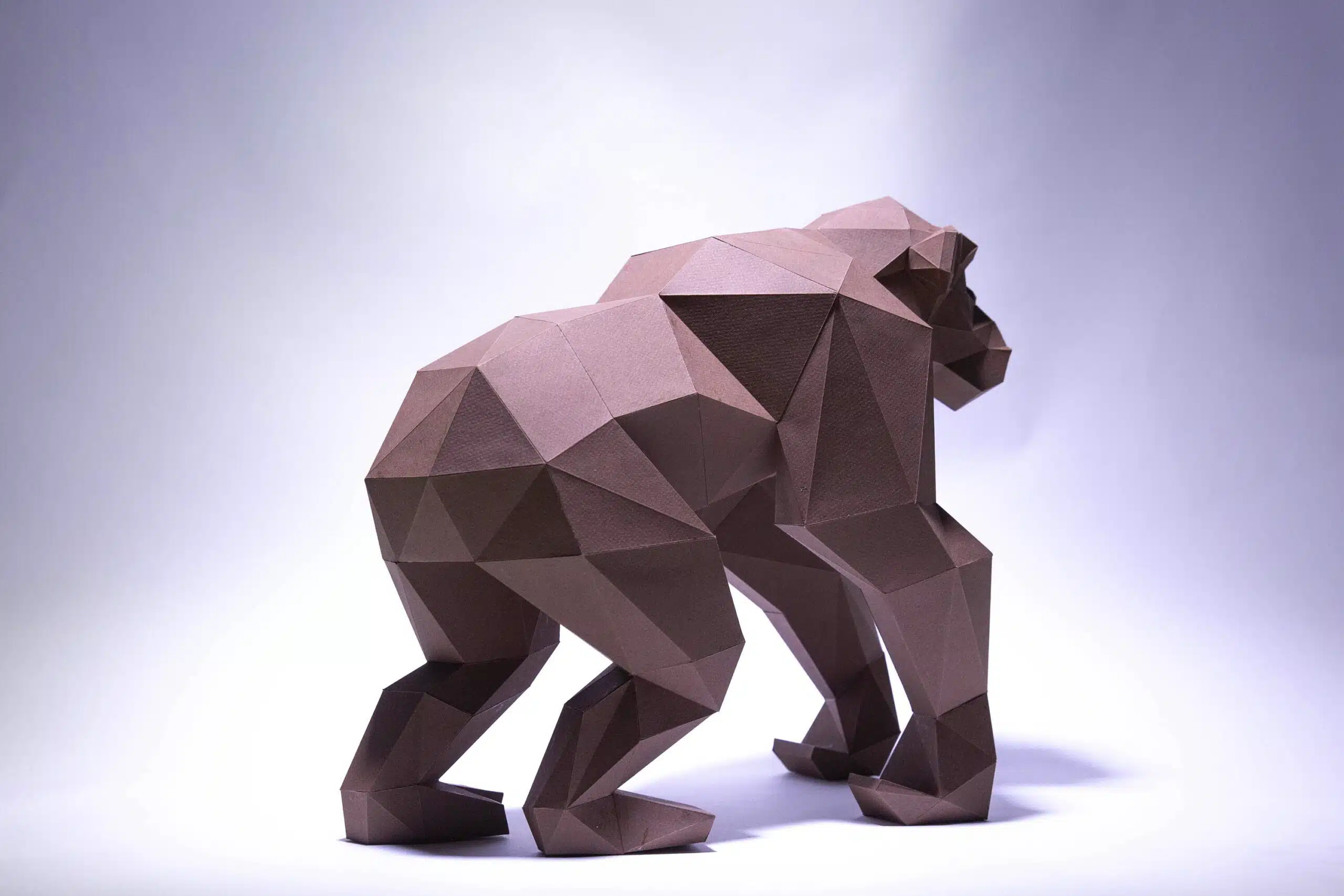 Papercraft Chimpanzé en origami papier 3D à télécharger