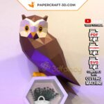 Papercraft de chouette en origami 3D